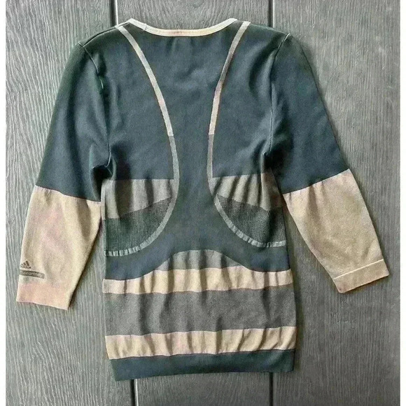 Stella McCartney Adidas Contour Top Sz Small 3/4 Sleeves Compression Pink Gray - Picture 2 of 10